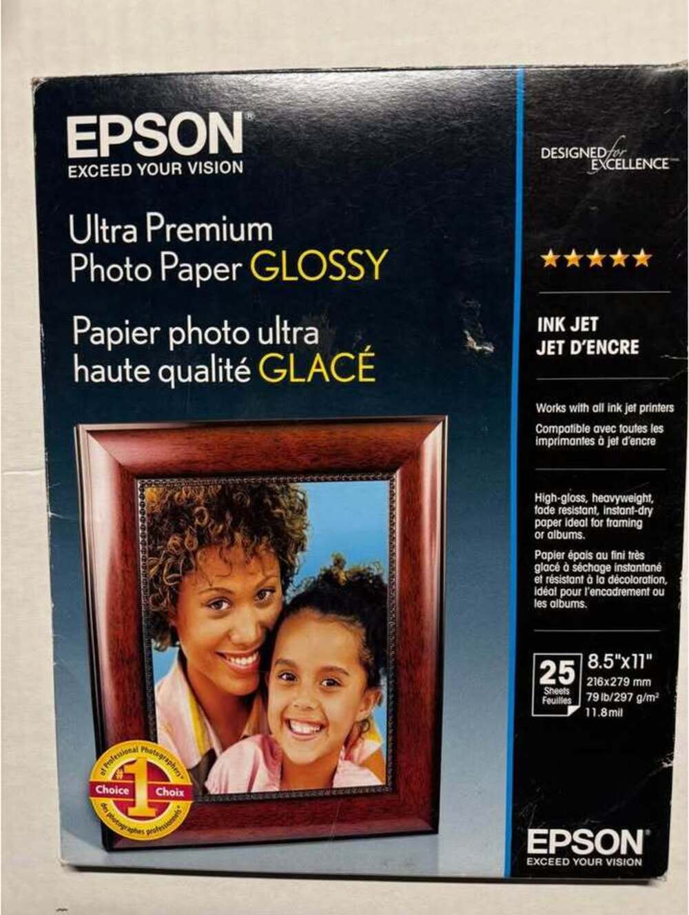 Epson Ultra-Premium Glossy Photo Paper, 8.5" x 11" 25 Sheets